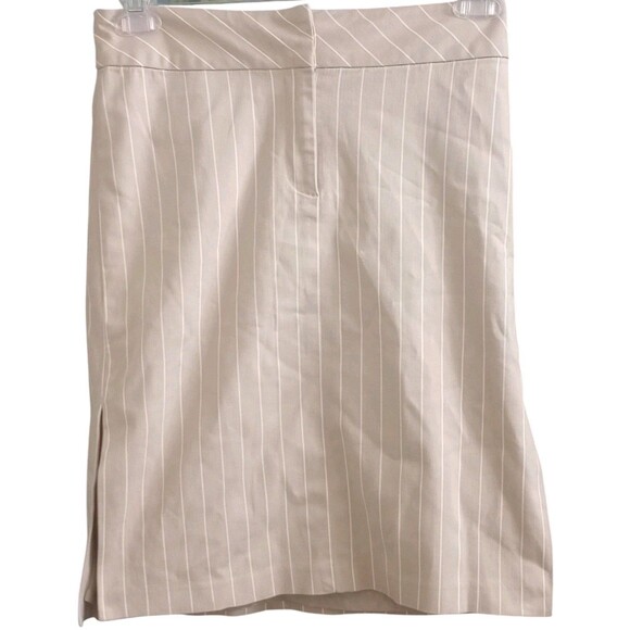 H&M Skirt Pencil Straight Side Slits Business Short Striped Lined Zip Size 6 - Picture 1 of 4
